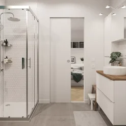 Porte coulissante Alpille blanc H.204 x l.83 cm