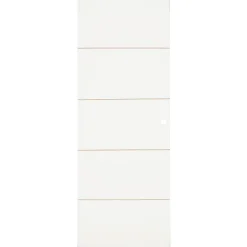 Porte coulissante Alvéolaire gravé prépeinte H.204 x l.93 cm