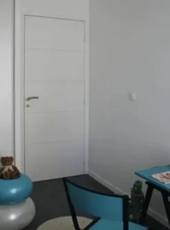 Porte coulissante Alvéolaire gravé prépeinte H.204 x l.93 cm