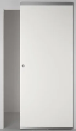 Porte coulissante Arithmos laqué blanc H.204 x l.73 cm