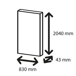 Porte coulissante Arithmos laqué blanc H.204 x l.83 cm