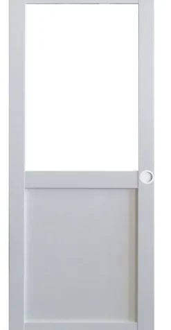 Gd Menuiseries Porte Coulissante Atelier Blanc H204 X L93 Sans Meneau, Coquilles Blanc