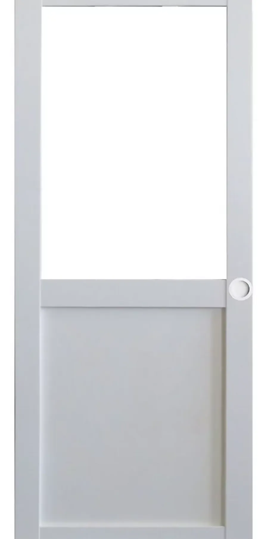 Gd Menuiseries Porte Coulissante Atelier Blanc H204 X L93 Sans Meneau, Coquilles Blanc