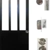 Porte Coulissante Atelier Noir H204 X L73, Serrure Condamnation-Gd Menuiseries Sale