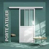 Coulicool Porte Coulissante avec Rail - Atelier Blanche 83 cm - Sans poignée