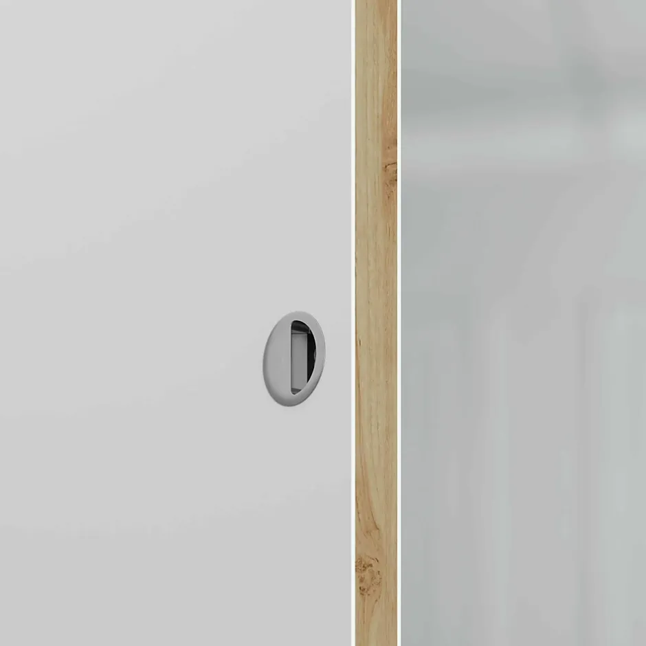 Coulicool Porte Coulissante avec Rail - Prépeinte Plane 63 cm - Avec butée