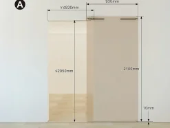 Porte coulissante avec rail invisible - aluminium et verre trempé dépoli - 93 x 210 cm - TORIPA-Vente-unique Best