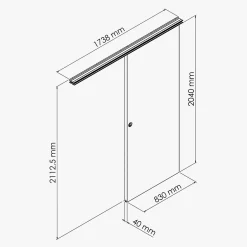 Porte Coulissante avec Rail - Oslo 83 cm - Avec butée-Coulicool Clearance