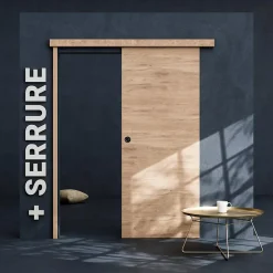 Porte Coulissante avec Rail + Serrure - Denver 83 cm-Coulicool New