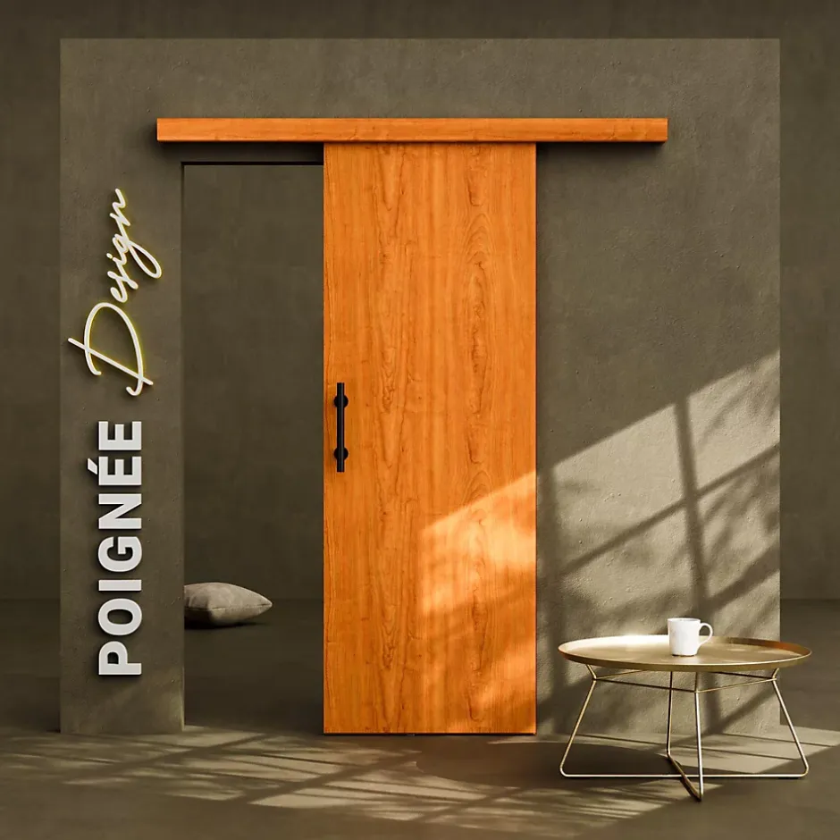 Porte Coulissante avec Rail + Poignée Verticale - Alizés 73 cm-Coulicool Hot