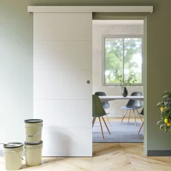 Porte Coulissante avec Rail - Prépeinte Ligne 83 cm - Sans butée-Coulicool Hot