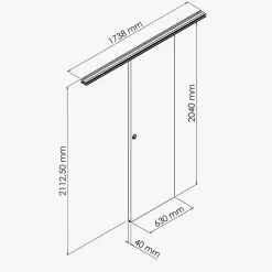 Coulicool Porte Coulissante avec Rail - Prépeinte Plane 63 cm - Sans butée