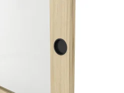 Porte coulissante avec système à galandage en bois et verre trempé dépoli - 3 fenêtres - H205 x L63 cm - ACOSTA II-Vente-unique Discount