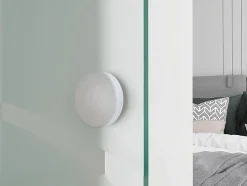 Vente-unique Porte coulissante avec système en applique H205 x L83 cm - Verre trempé dépoli - HEIDI