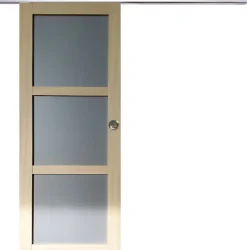 Gd Menuiseries Porte Coulissante Ayous 3 Panneaux Gris Ral 7035 H204 X L83,rail Alu, Coquilles