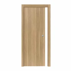 Porte coulissante cloison Matild, H.204 x l.63 cm, sans serrure, finition chêne brut structuré-Reivilo Clearance