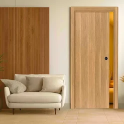 Porte coulissante cloison Matild 83 cm avec crochet rond condamnation noir-Reivilo Discount