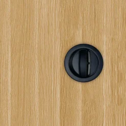 Porte coulissante cloison Matild 83 cm avec crochet rond condamnation noir-Reivilo Discount