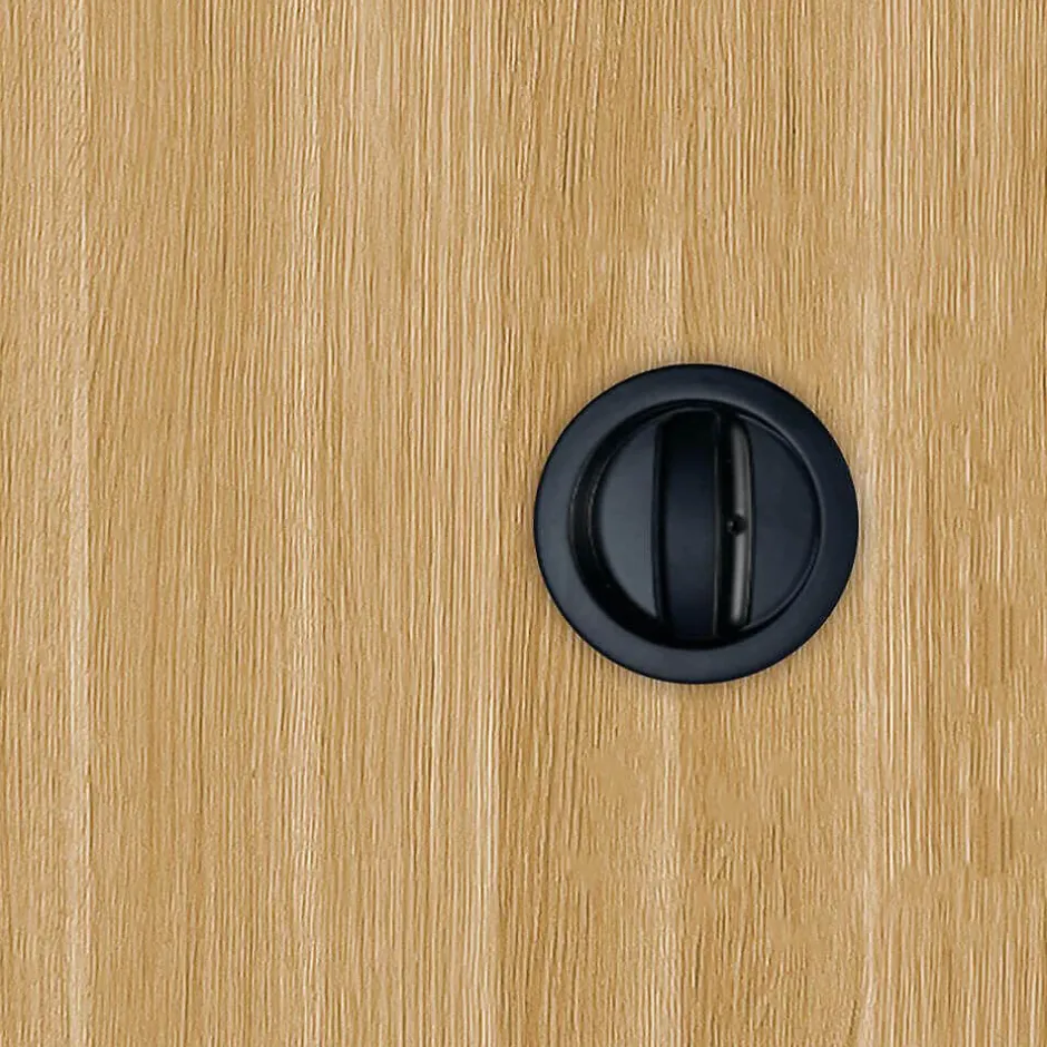 Porte coulissante cloison Matild 83 cm avec crochet rond condamnation noir-Reivilo Discount