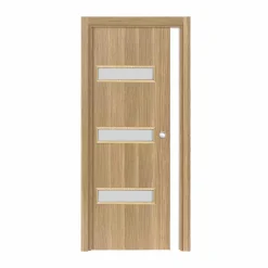 Reivilo Porte coulissante cloison April 73 cm avec cuvette ronde chromée