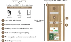 Reivilo Porte coulissante cloison April 73 cm avec cuvette ronde chromée
