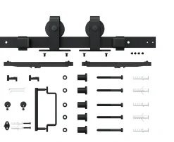 Schulte Porte coulissante complète verre - 90x215 - Porte vitrée - Décor industriel - Satinée - Noir