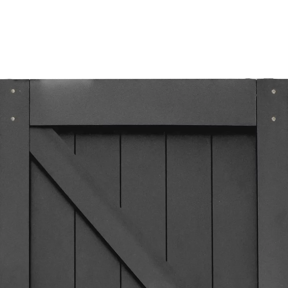 Schulte Porte coulissante complète - bois 90x215cm - chêne oak noir - système ouvert noir -Softclose