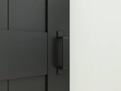 Schulte Porte coulissante complète - bois 90x215cm - chêne oak noir - système ouvert noir -Softclose