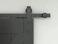 Schulte Porte coulissante complète - bois 90x215cm - chêne oak noir - système ouvert noir -Softclose