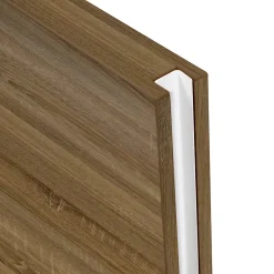 Schulte Porte coulissante complète - 176x203 - décor chêne - double porte - poignée ronde - double softclose