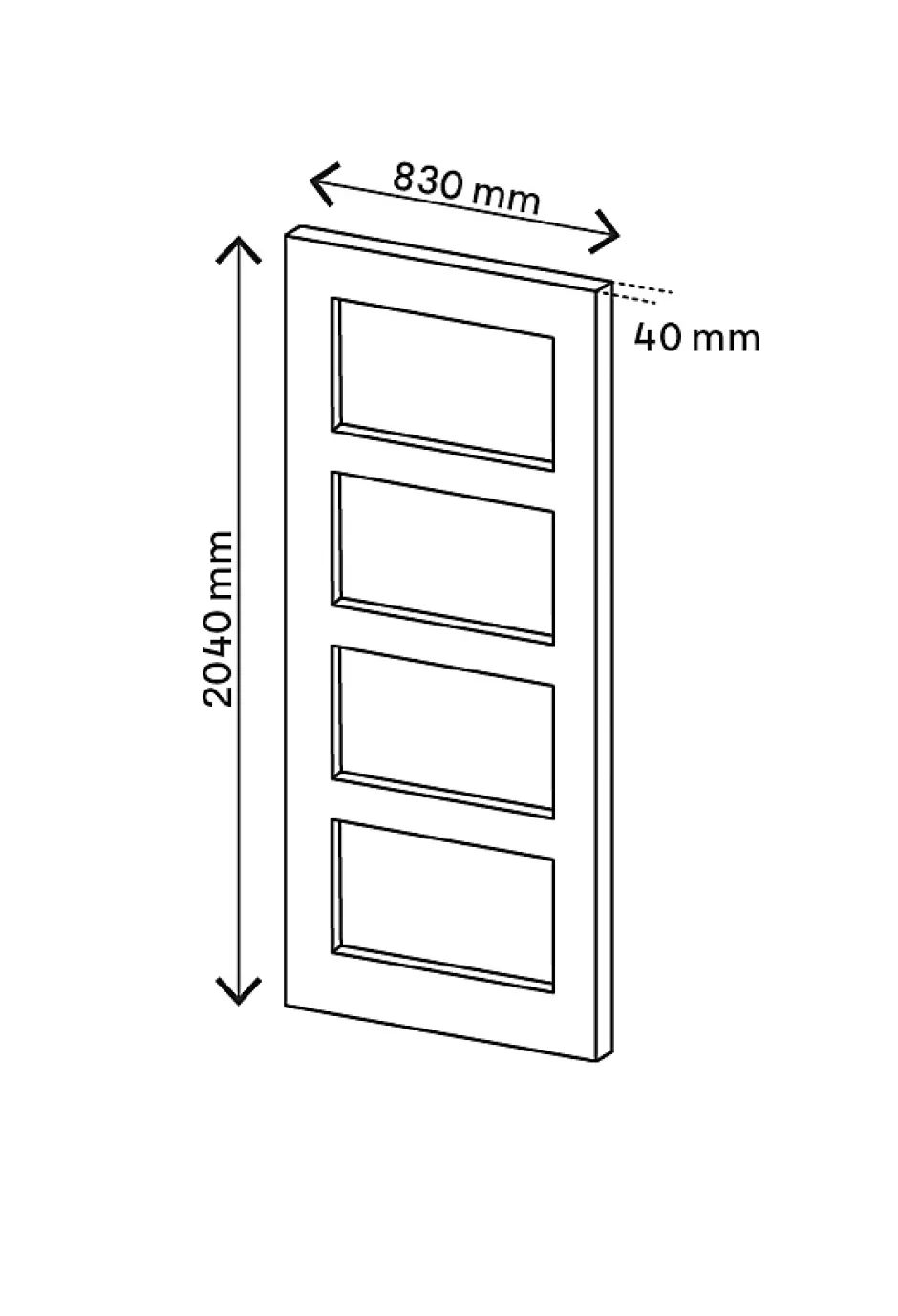 Porte coulissante Connemara 4 carreaux blanc H.204 x l.83 cm- Sale