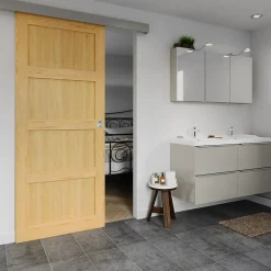 Porte coulissante Connemara pin H.204 x l.83 cm