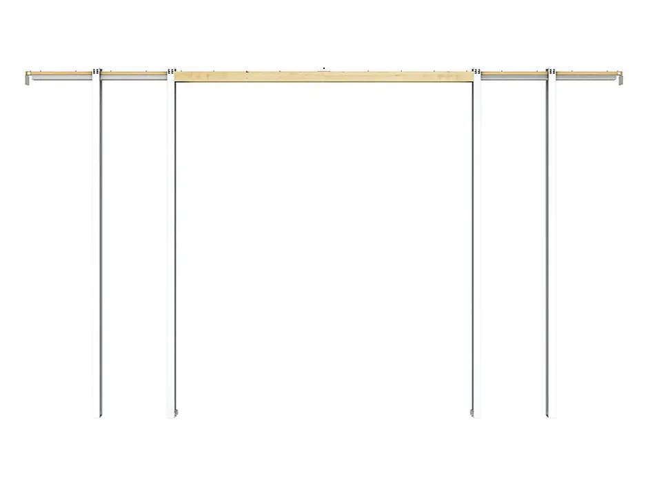 Vente-unique Porte coulissante double avec système à galandage en aluminium et verre trempé - 2 x H205 x L63 cm - WILDEN II