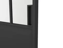 Porte coulissante double atelier avec système à galandage - Noir et verre trempé - 2 x H205 x L93 cm - ARTISTO II-Vente-unique Best