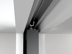 Porte coulissante double atelier avec système à galandage - Noir et verre trempé - 2 x H205 x L93 cm - ARTISTO II-Vente-unique Best