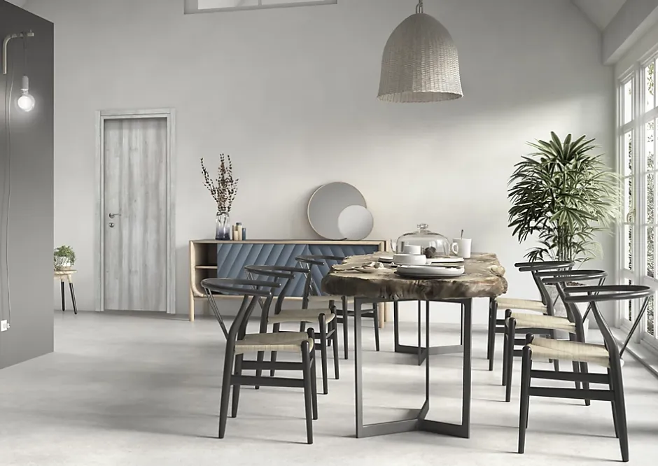 Porte coulissante Exmoor gris H.204 x l.83 cm