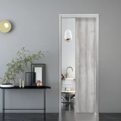 Porte coulissante Exmoor gris H.204 x l.83 cm