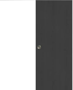 Gd Menuiseries Porte Coulissante Grey Oak H204 X L83, Rail Alu Bandeau Blanc, Coquilles