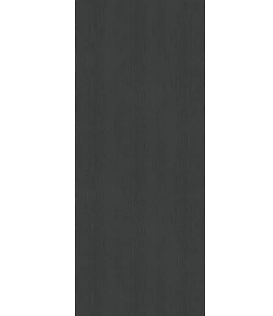 Gd Menuiseries Porte Coulissante Grey Oak H204 X L83, Rail Alu Bandeau Blanc, Coquilles