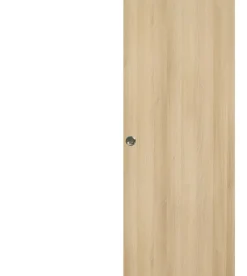 Gd Menuiseries Porte Coulissante Honey Oak H204 X L83, Rail Alu Bandeau Noir, Coquilles