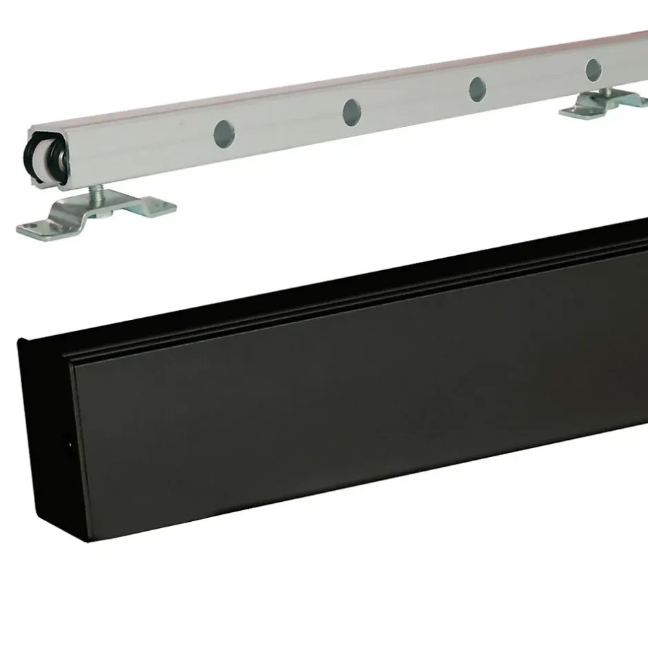 Porte Coulissante Honey Oak H204 X L73, Rail Alu Bandeau Noir, Coquilles-Gd Menuiseries Hot