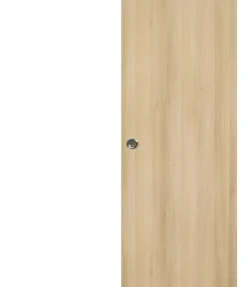 Gd Menuiseries Porte Coulissante Honey Oak H204 X L83, Rail Alu Bandeau Blanc, Coquilles