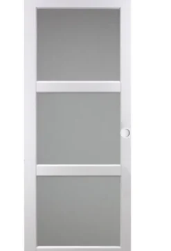 Gd Menuiseries Porte Coulissante Kenya Blanc Vitrée H204 X L73, Coquilles Blanc