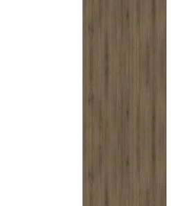 Porte Coulissante Light Walnut H204 X L73, Rail Alu Bandeau Blanc-Gd Menuiseries Best