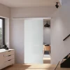 Schulte Porte Coulissante En Verre - 102x220 - Décor Opaque - Poignée Ronde + Double Amortisseur Softclose