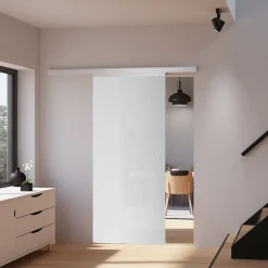 Schulte Porte Coulissante En Verre - 102x220 - Décor Opaque - Poignée Ronde + Double Amortisseur Softclose