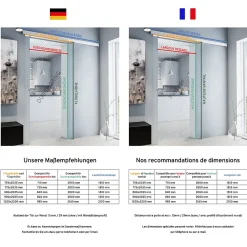 Schulte Porte Coulissante En Verre - 102x220 - Décor Opaque - Poignée Ronde + Double Amortisseur Softclose