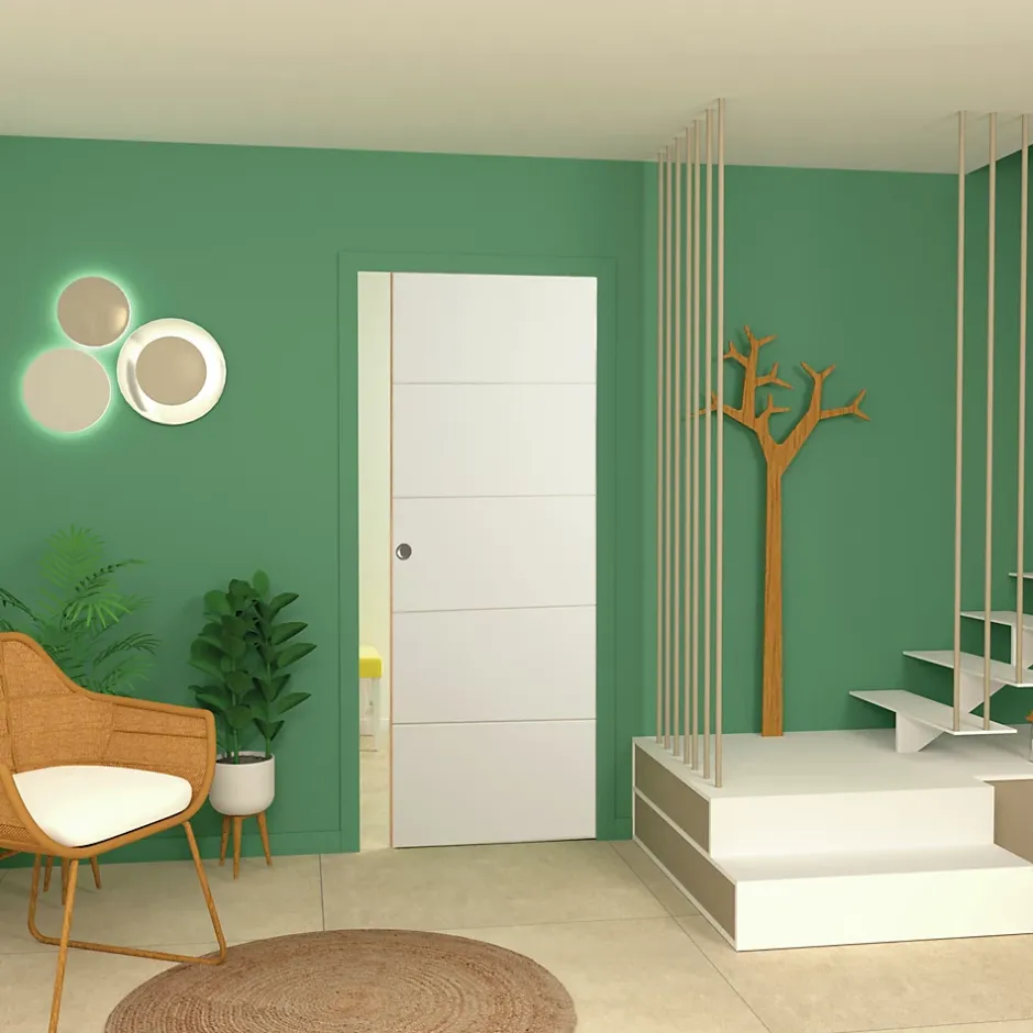 Porte coulissante Slot prépeint H.204 x l.83 cm