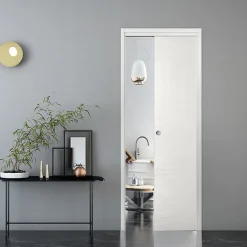 Porte coulissante Summa blanchi H.204 x l.83 cm- Discount