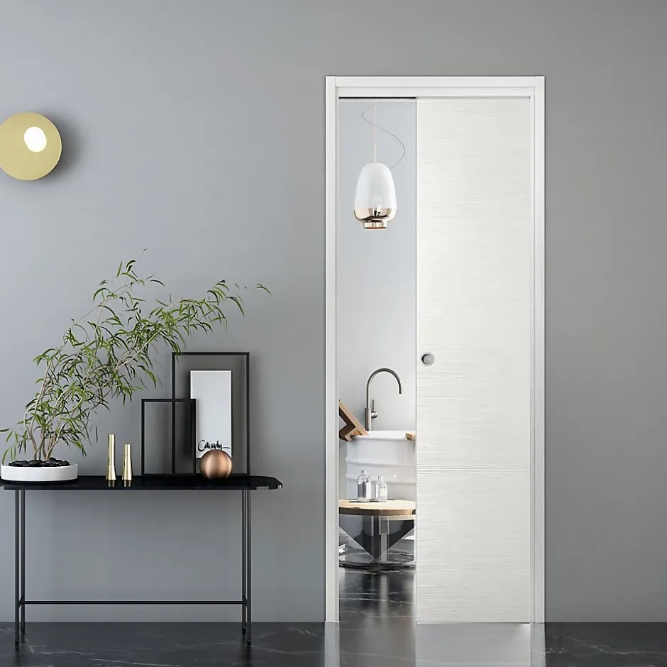 Porte coulissante Summa blanchi H.204 x l.83 cm- Discount